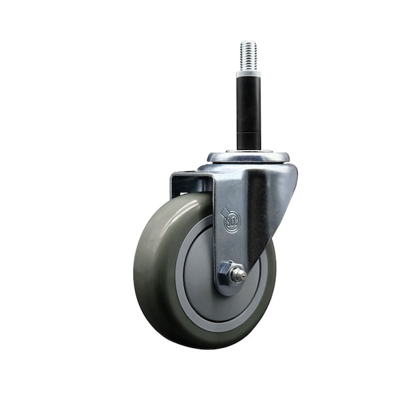 4'' Gray Poly Wheel Swivel 3/4'' Expanding Stem Caster